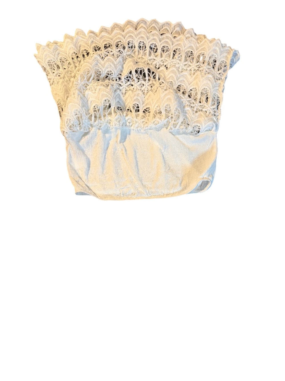 Lace Off-Shoulder Crochet Top in white Size M Bohemian, Bell Sleeves, Festival - Picture 6 of 7